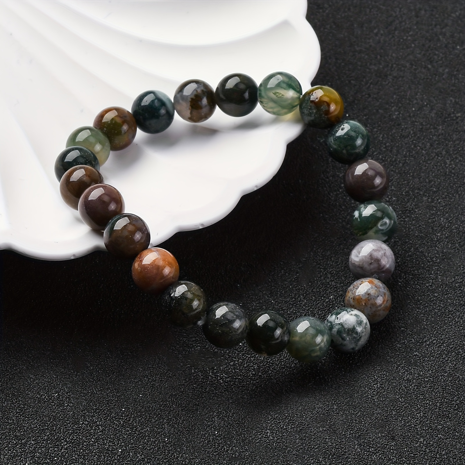 Gemstone Beaded Stretch Bracelet Elastic Gemstones for Stress Relief