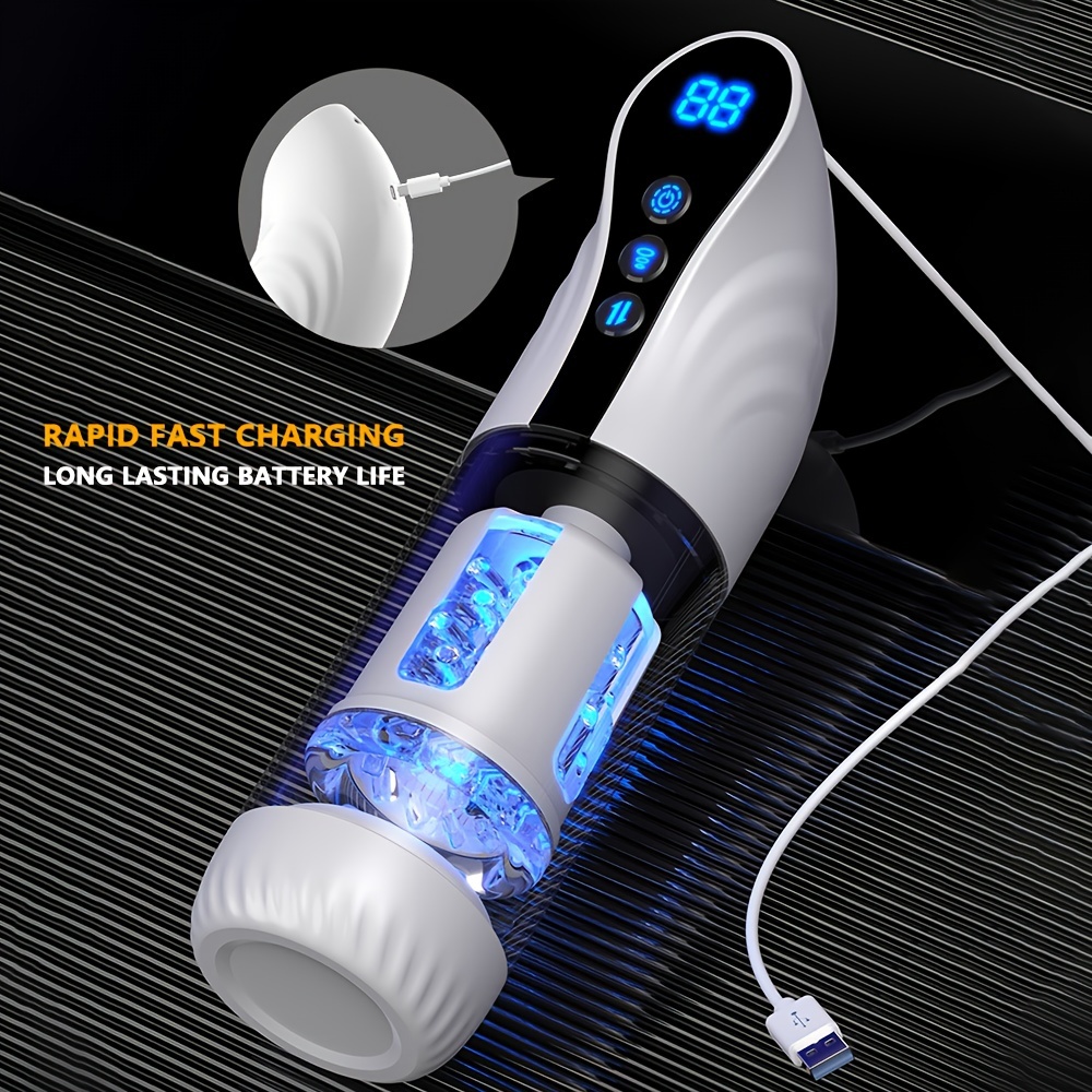 1pc Automatic Sucking Male Masturbator, 3 In 1 Male Stroker With 10 Vibration & 4 Suction & One-Click Climax, Adult Sex Toy With 360°-Wraparound-Airbags, Blowjob Toy Mens Adult Male Sex Toys For Men