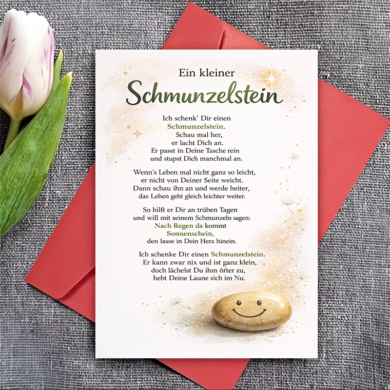 Image of 1pc Envelope And 1pc Greeting Card, Greeting Card, For Encouragement And Sowing Positive Energy, Gift For , Family, Colleagues, Sympathy, A Speedy Recovery, Card For