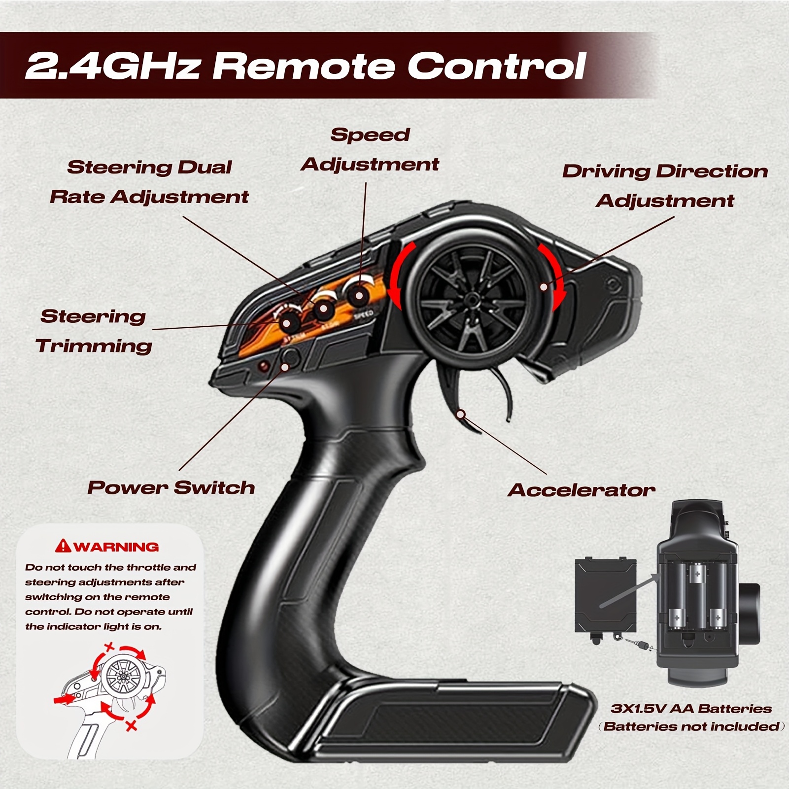 1:8 45KM/H Large RC Car, High Speed Remote Control Vehicle, Off-road RC Car Sport Utility Vehicle, Independent Shock Absorption, Fall And Crash Resistance, Vehicle Toys Gift, 2 Battery