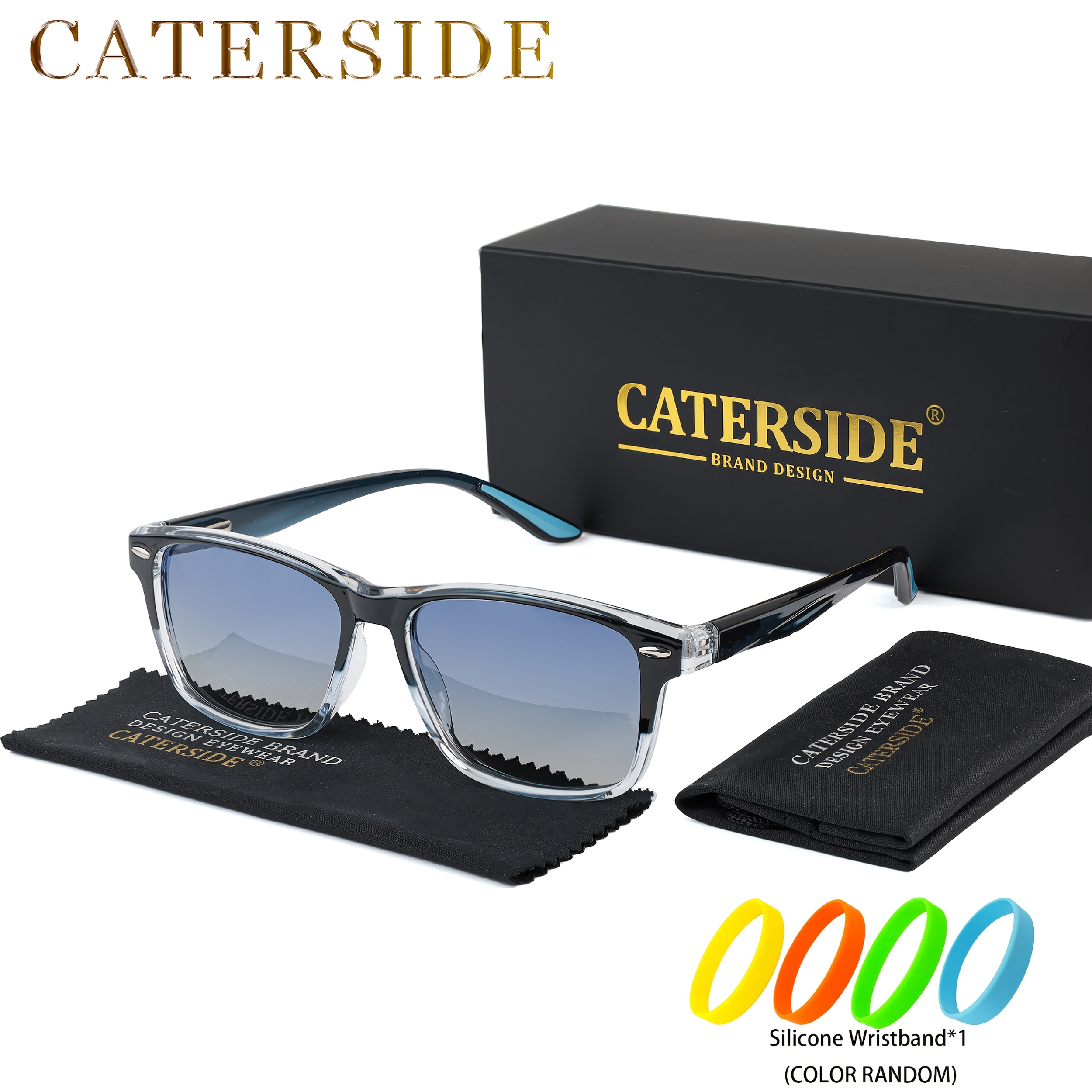 Caterside Vintage Square Sunglasses with TR90 Frame