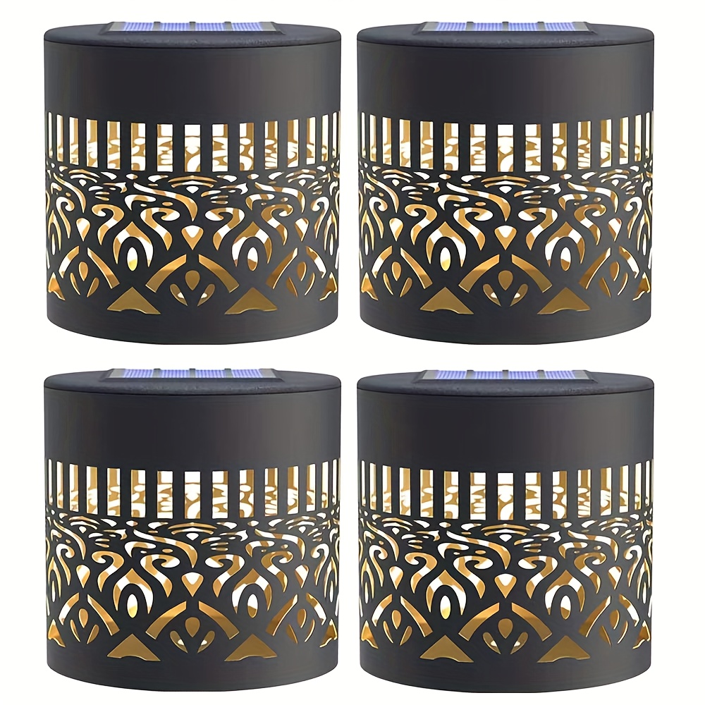 E-shop Solar-Wandzaunleuchten Metalllaterne, Solarbetriebene Außen-Deck-Stufenleuchten, Mandala-Design IP65, LED-Solar-Landschaftslichtprojektion für