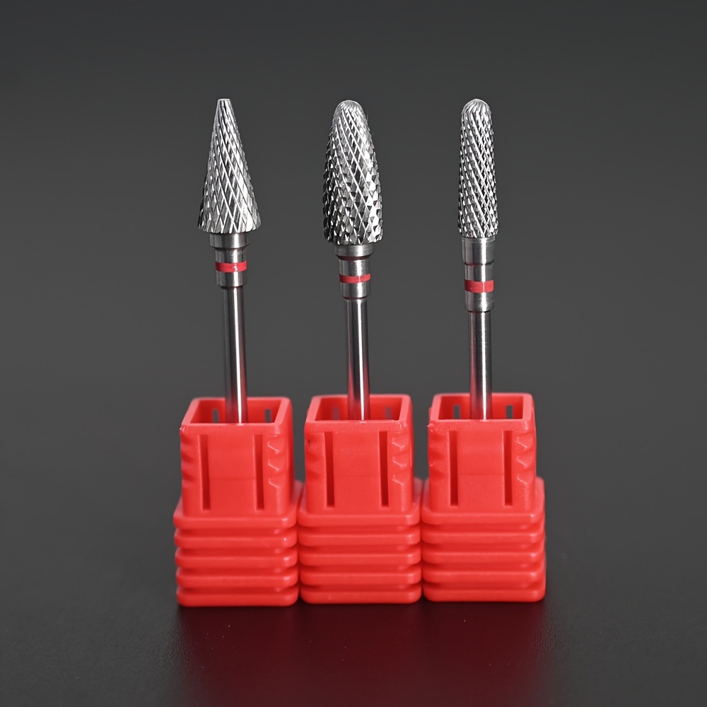 Image of Set Of 3 For Nail Drill Bits, Acrylic Gel Remover For Feet, For Nail Polishing Heads For Dead Skin Exfoliation, Multifunctional Polishing Heads For Nail Salons
