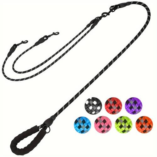 leash 360 rotating no leash comfortable shock absorbing reflective leash 6 5ft long suitable for to walk and train simultaneously in
