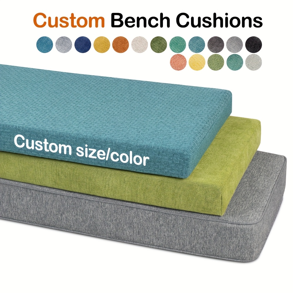 10cm thick   boat seat cushion indoor outdoor non slip bench pad outdoor stool mat chenille fabric   outdoor material   with anti slip bottom and tie down straps suitable for   seats   windowsills living room 0