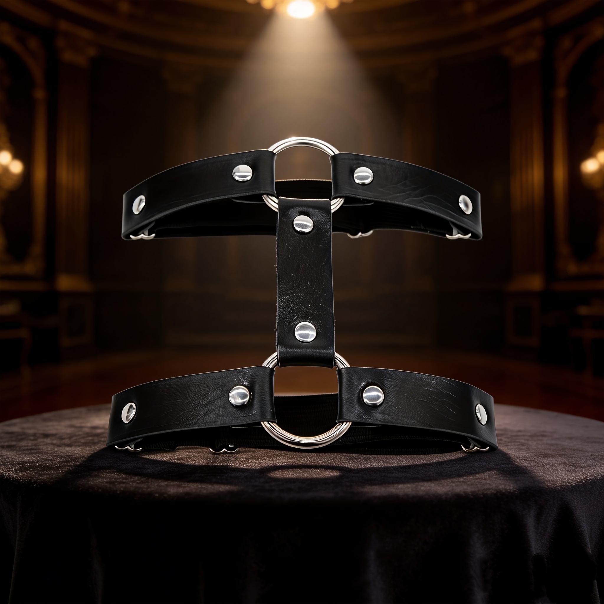 TEMU Jarretelles de cuisse et ceintures de jambière noires, étui de cuisse réglable, ceinture de jambe élastique de rave pour femme