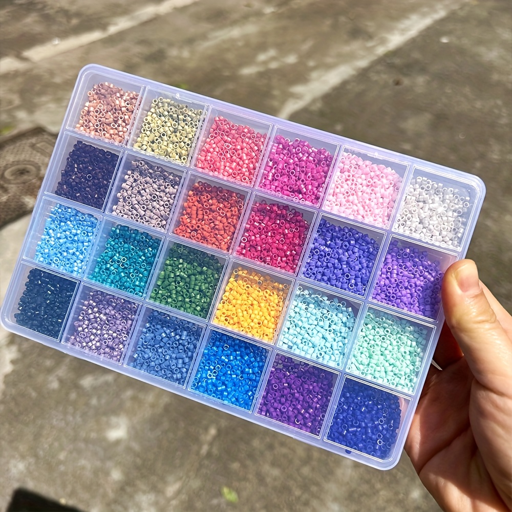 TEMU Boîte de perles de verre 2,5 mm 10400, 24 couleurs, perles , ajouts pour bracelets et , cadeaux pour offrir à des amis ou à des mères