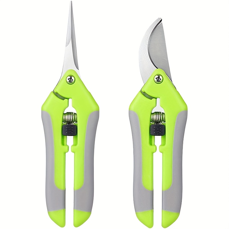 TEMU Hqzoomee 2pcs Gardening Shears, Curved Garden Shears And Straight Gardening Pruning Shears, Ultra Steel Garden Scissors Trimmer, Beautiful