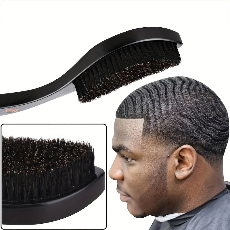 

Wave Shaping Medium Bristle Hair Brush For Men - Abs Plastic Handle Hair Comb, Massage Scalp Design For Normal Hair Type