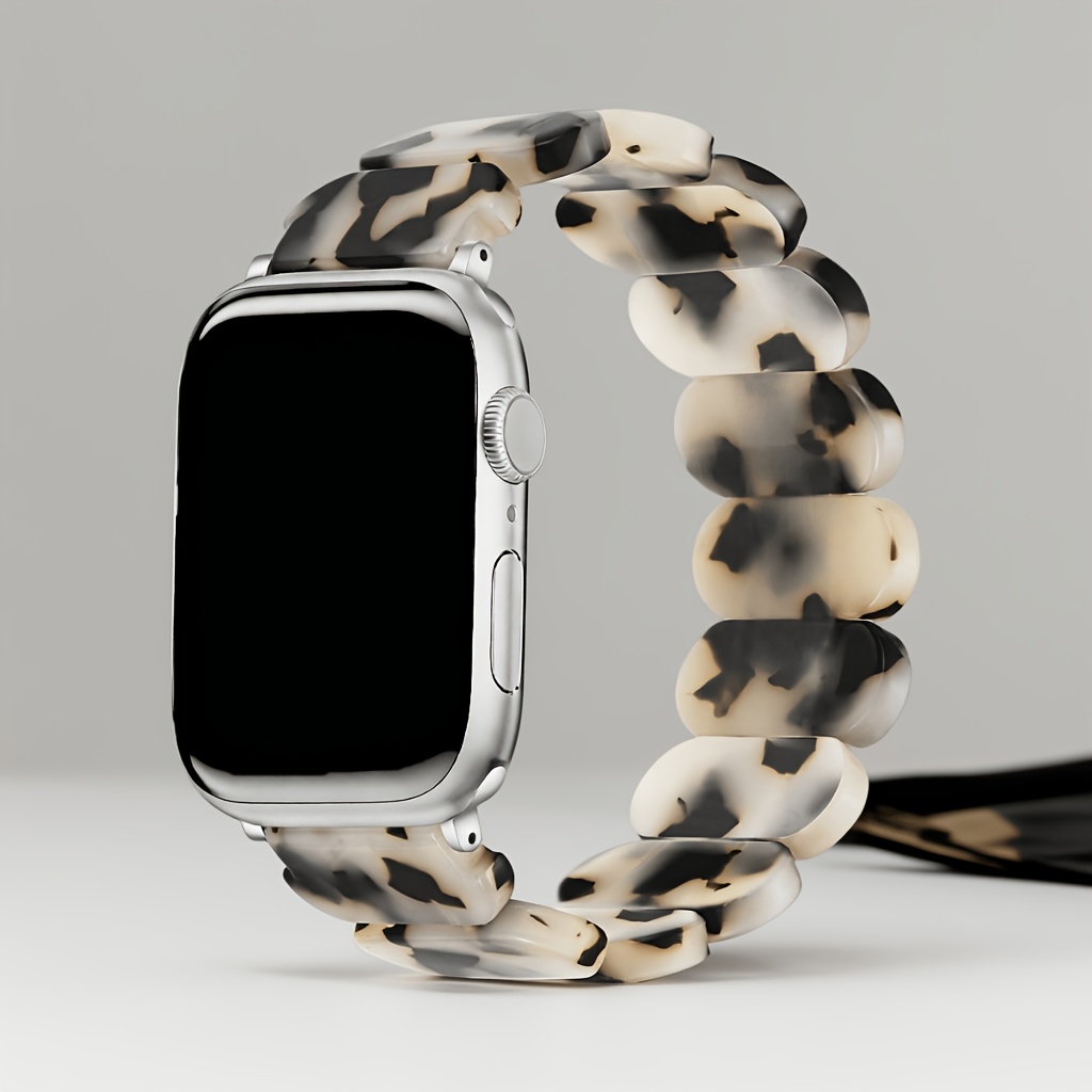 TEMU Elastic Resin Strap Compatible With Watch Women's Strap. This Jade Patterned Wristband Is Suitable For The Iwatch Series Ultra/ultra