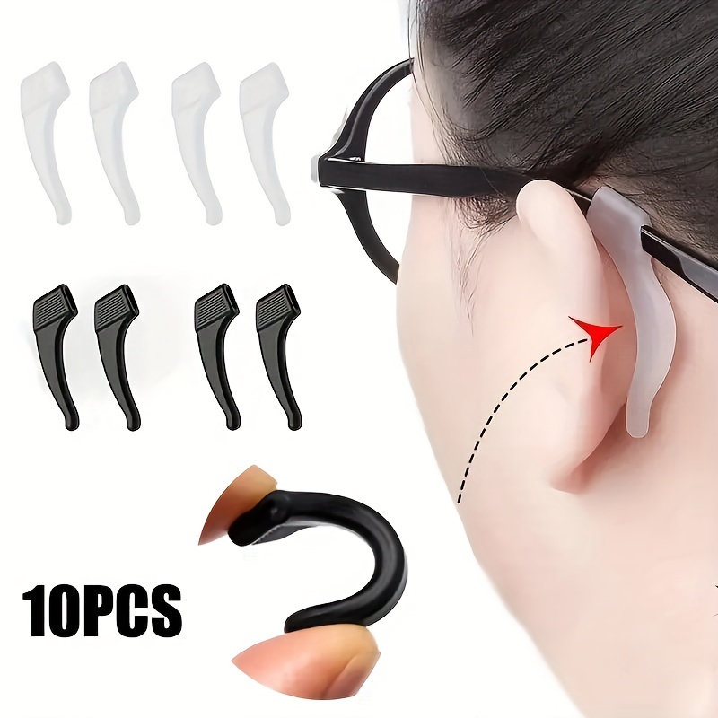 

10pcs Silicone Anti-slip Ear Hooks For Glasses - Comfortable Temple Tips, Fit