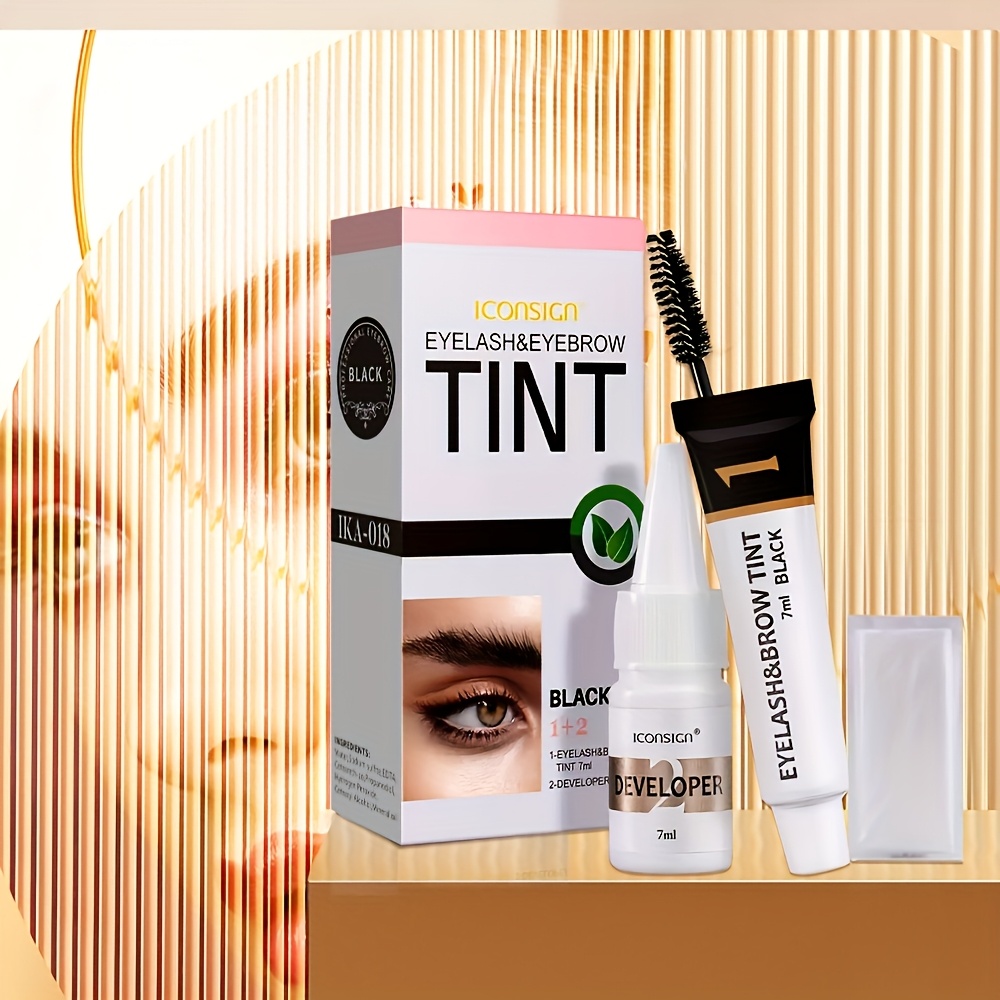 2 pack or single pack eyelash and eyebrow kit natural volumizing eyebrow makeup set long lasting 100 gray   diy dyesalon home use 7ml   coffee