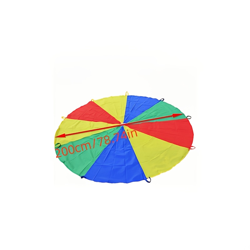 Image of 1pc Of Rainbow Parachute, A Colorful Gymnastic Training Parachute, Outdoor Sensory Training Equipment, Suitable For Outdoor Party Activities And Team-building Sports For Multiple People