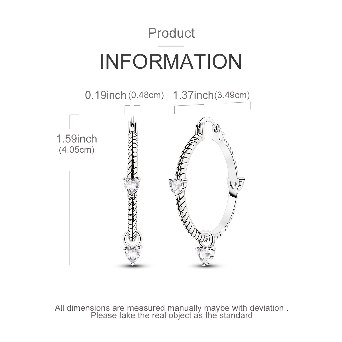 Women's Silvery Color Hoop Earrings, Love Snake Bone Design