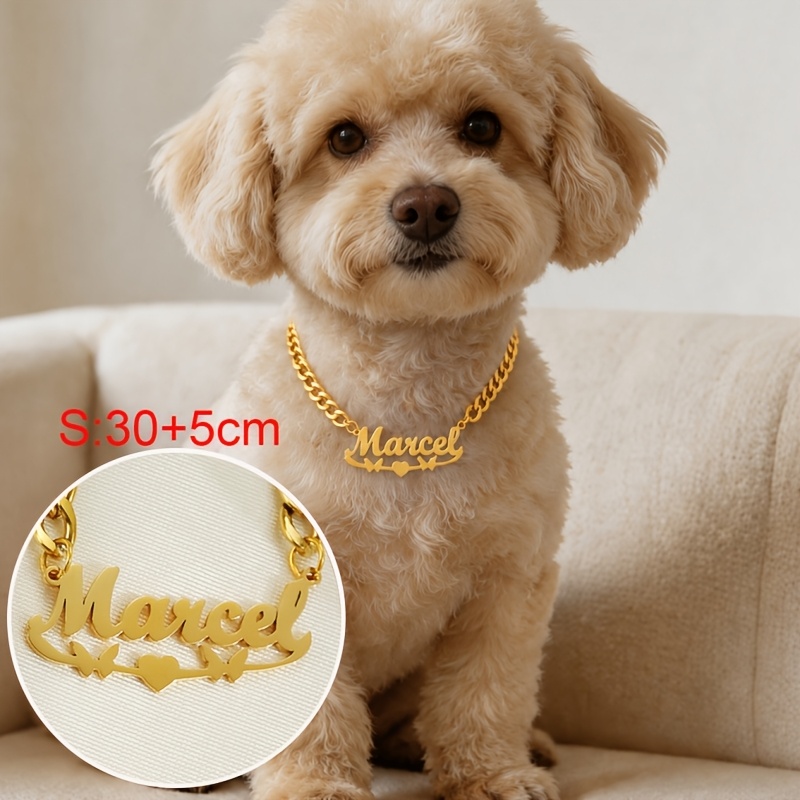 Custom Name Pet Necklace with Butterfly and Heart Pattern ID Tag