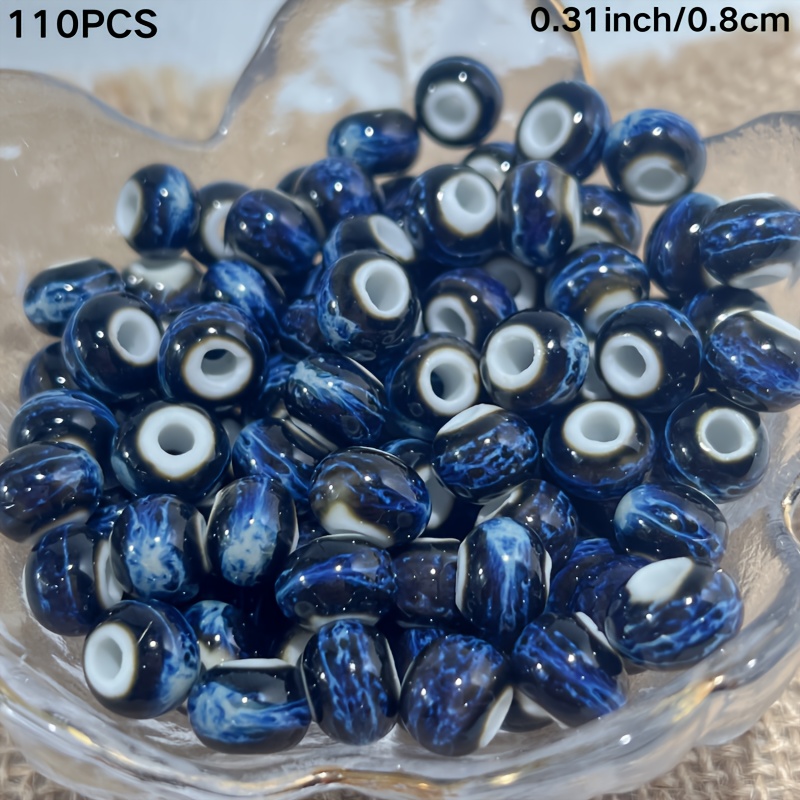 A Set Of 110 Vintage Ceramic Beads | Featuring An Artistic And Romantic Design | Perfect For Bracelets And Earrings