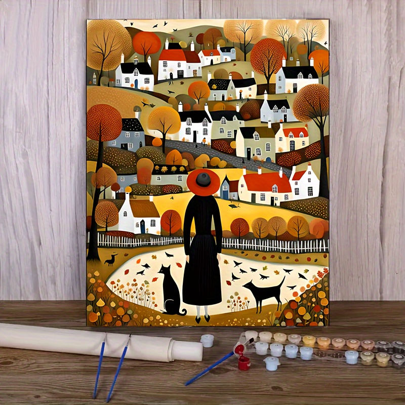 

16x20" Diy By Kit For Adults - -free , Cat & , Decor