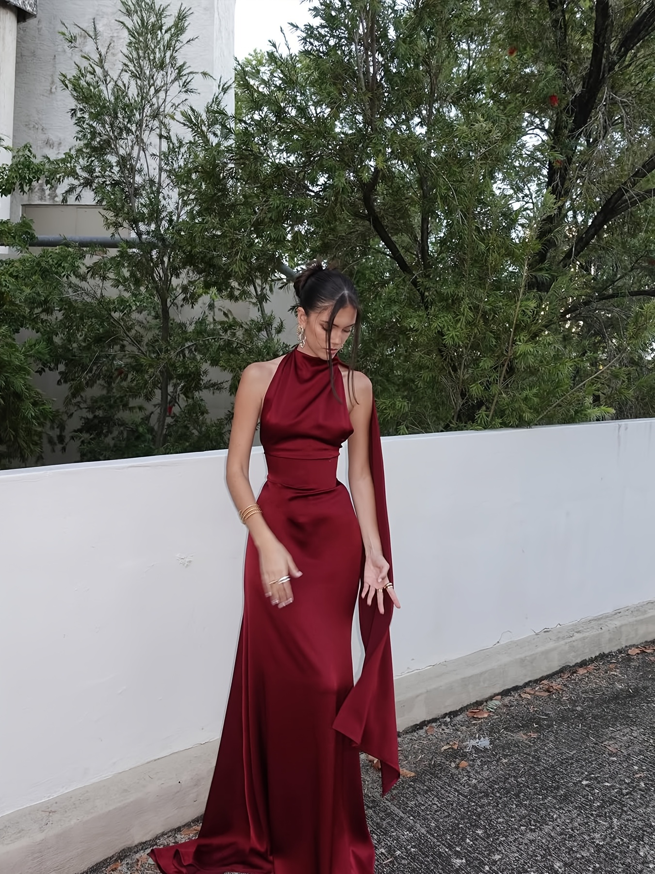 burgundy dresses near me Wedtrend Women Burgundy Mother Of Bride Dress With Appliques A Line Long  Sleeves Formal Dress  WEDTREND