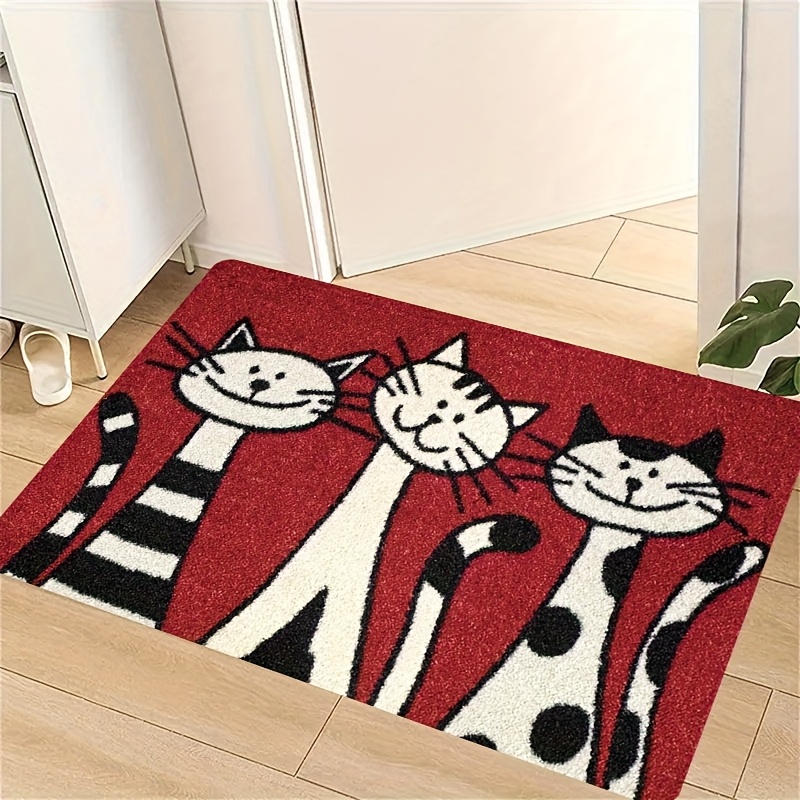TEMU 1 pezzo tappetino da cucina 1.1 cm con motivo gatto astratto , resistente all'usura e per cucina, soggiorno, veranda, balcone e decorazione