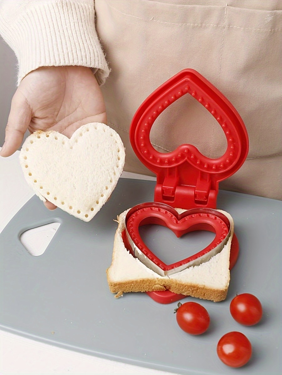 1pc stainless   shaped sandwich cutter and sealer   baking tool for lunch box decoration kitchen accessory details 1