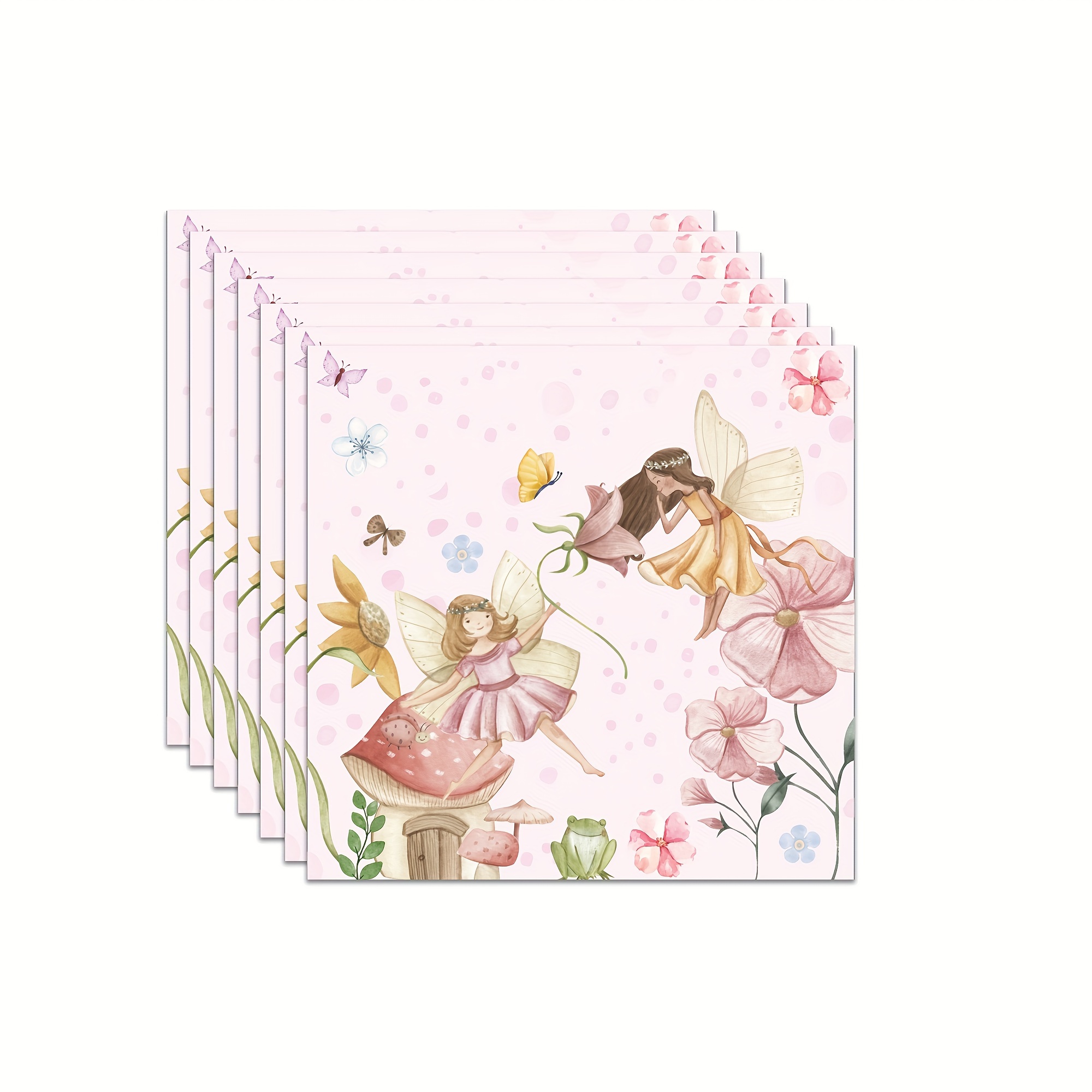 

60-pack Fairy Garden Party Napkins, 2-ply Disposable Paper Tissues, Seasonal Decor For All , , Ideal For Birthday Celebrations