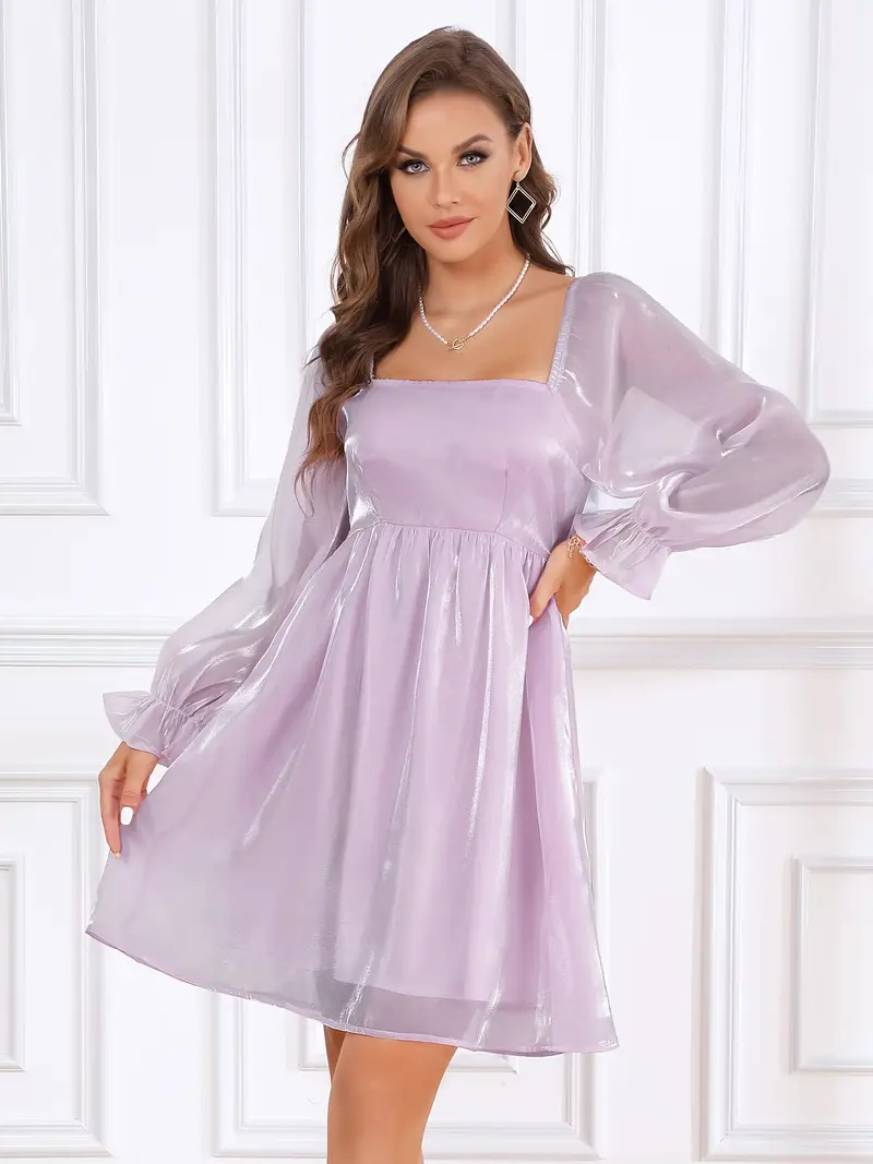 puffy dress casual Off Shoulder Dress summer Black Cotton Voile Puffy Sleeve Midi Sundress swing dresses for women travel Fit and flare natural vacation outfit