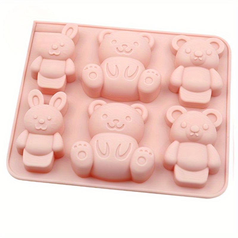 

1pc, Cartoon Bear Bunny Cake Mold, 3d Silicone Mold, Pudding Mold, Chocolate Mold, For Diy Cake Decorating Tool, Baking Tools, Kitchen Accessories