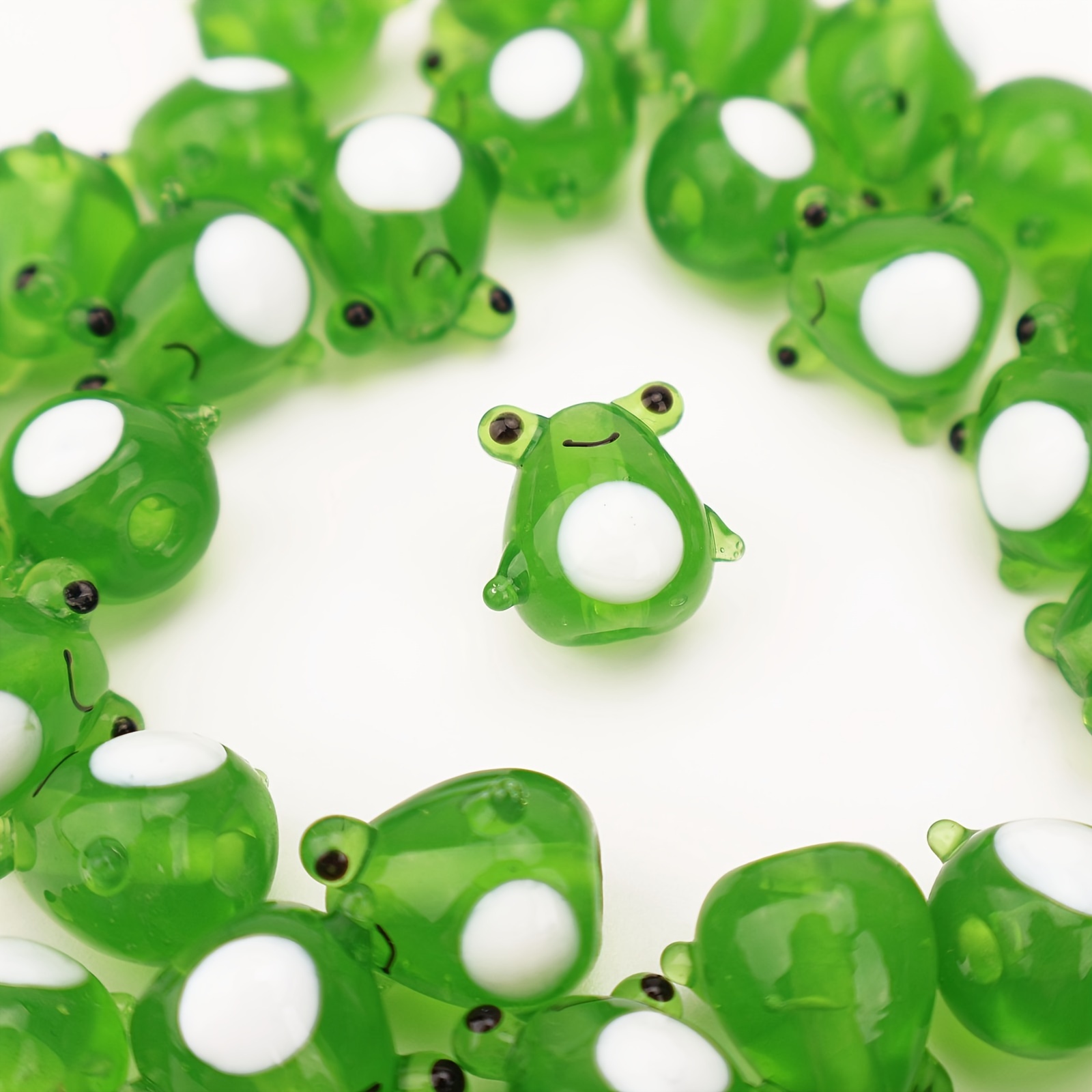 

Handmade 3d Frog-shaped Glass Beads For Jewelry Making, Diy Accessories - 2 Pcs Lampwork Bead Set For Bracelets, Necklaces, Earrings