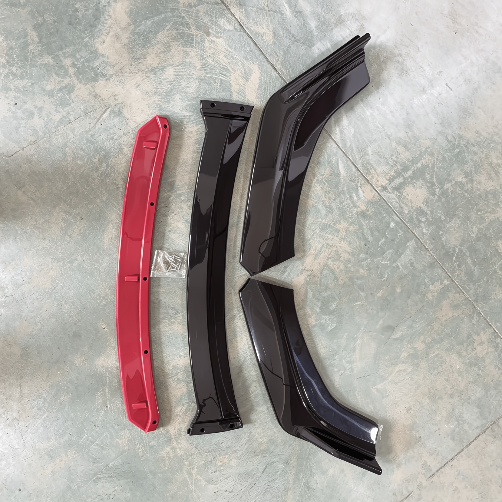 TEMU 4pcs Car Front Lip Spoiler Kit, Modification For Small Vehicle Bumpers, And Durable Door Cover Protection- Stylish Appearance Upgrade