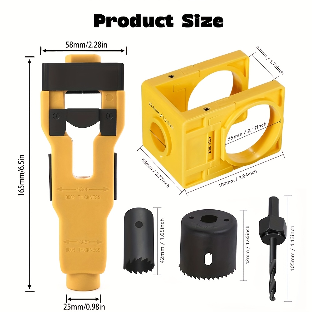 Door Lock Installation Kit with Drilling Guide