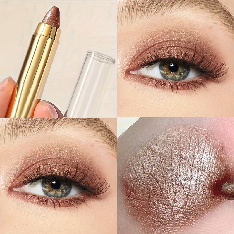 Resaltador de sombra de ojos, lápiz de sombra de ojos de brillo perlado de doble cabeza, maquillaje de ojos a prueba de manchas y contorno, barra de maquillaje iluminadora para festivales de música detalles 6