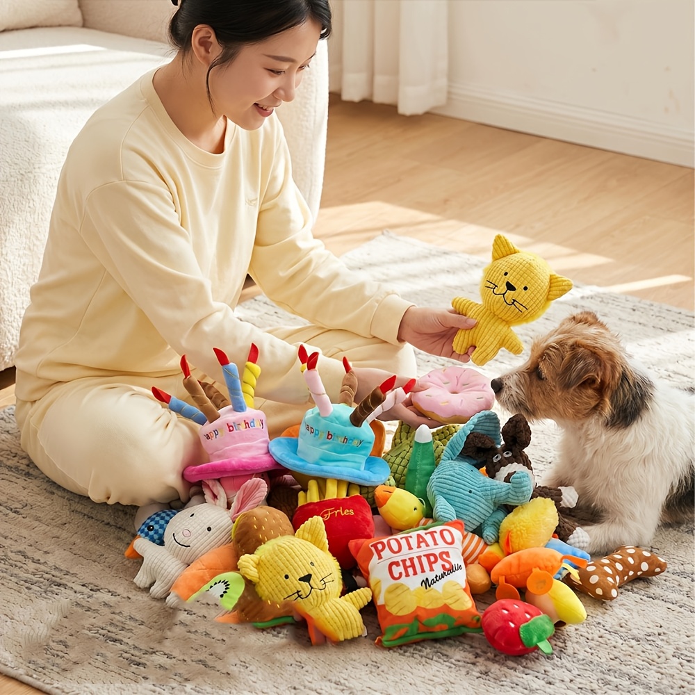 3/9pcs Pet Plush Toy Set for Small Dogs, Squeaky Gift Pack