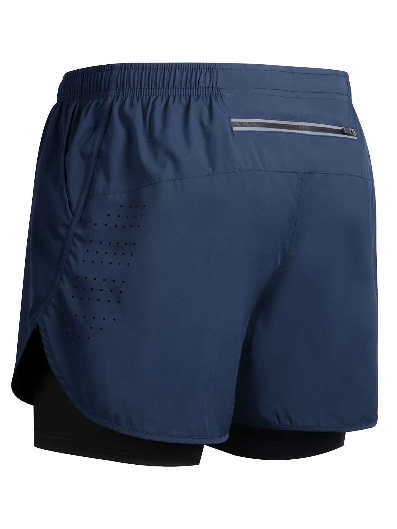 2025 New Men'S Running Shorts, Quick-Dry Black Double-Layer Shorts for Fitness And Training, 4-Inch Athletic Shorts