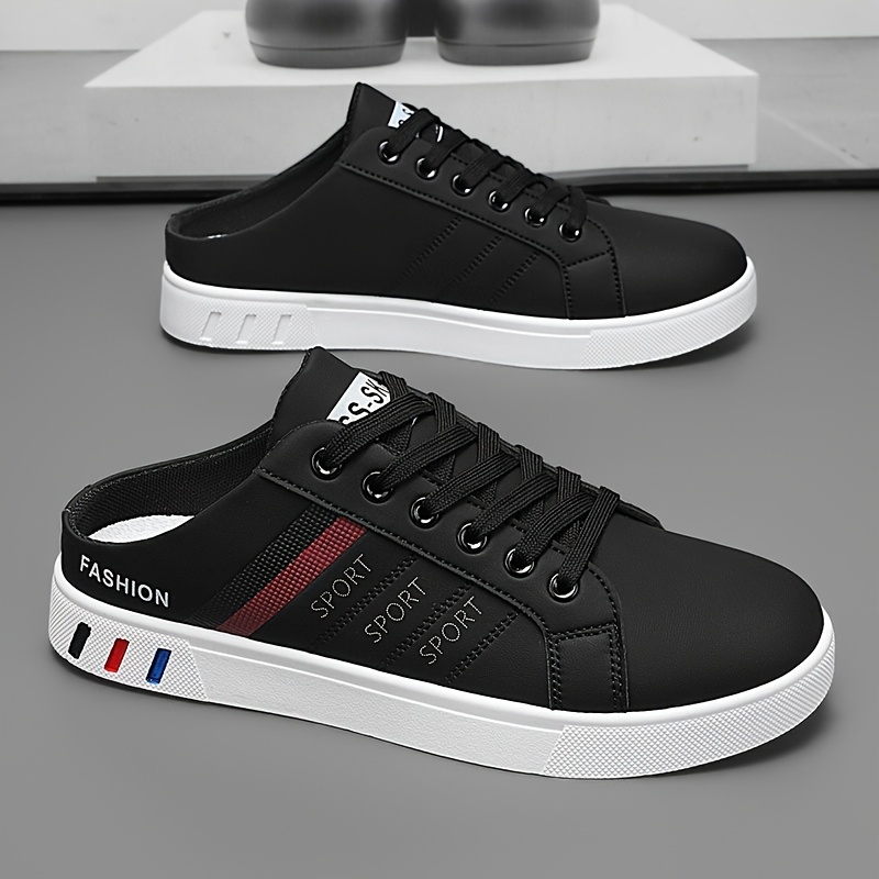 herrenmode slip-on sneaker - rutschfeste, langlebige halbslipper mit pvc-innensohle und pu-obermaterial, ideal für innenbereich, urlaub, tägliche tragung, lässiger straßenstil, lässige schuhe | lässige slip-on schuhe | slip-on sneaker