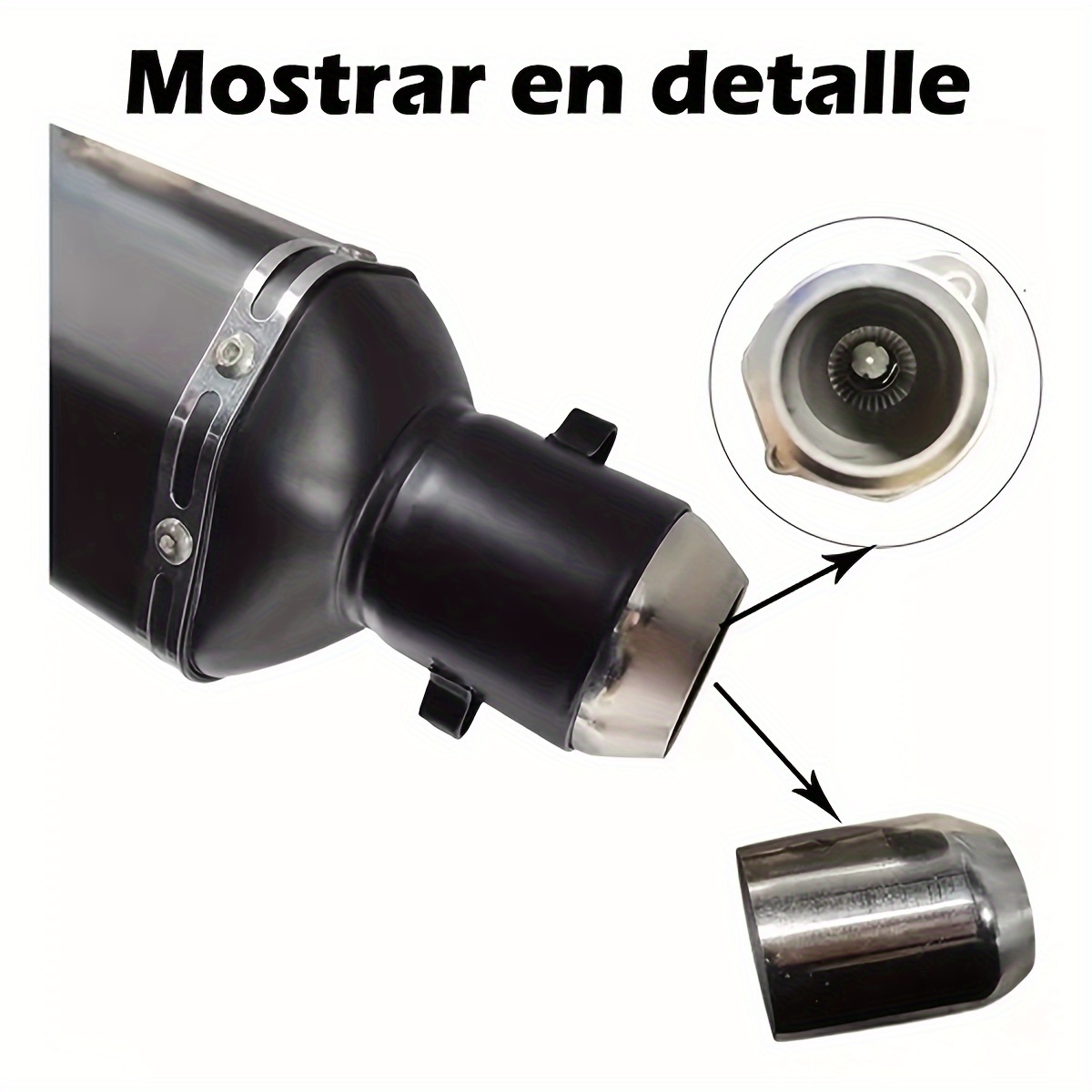1pc stainless steel motorcycle exhaust pipe 38 51mm universal fit db killer built in compatible with street motor scooters off road motorcycles details 6