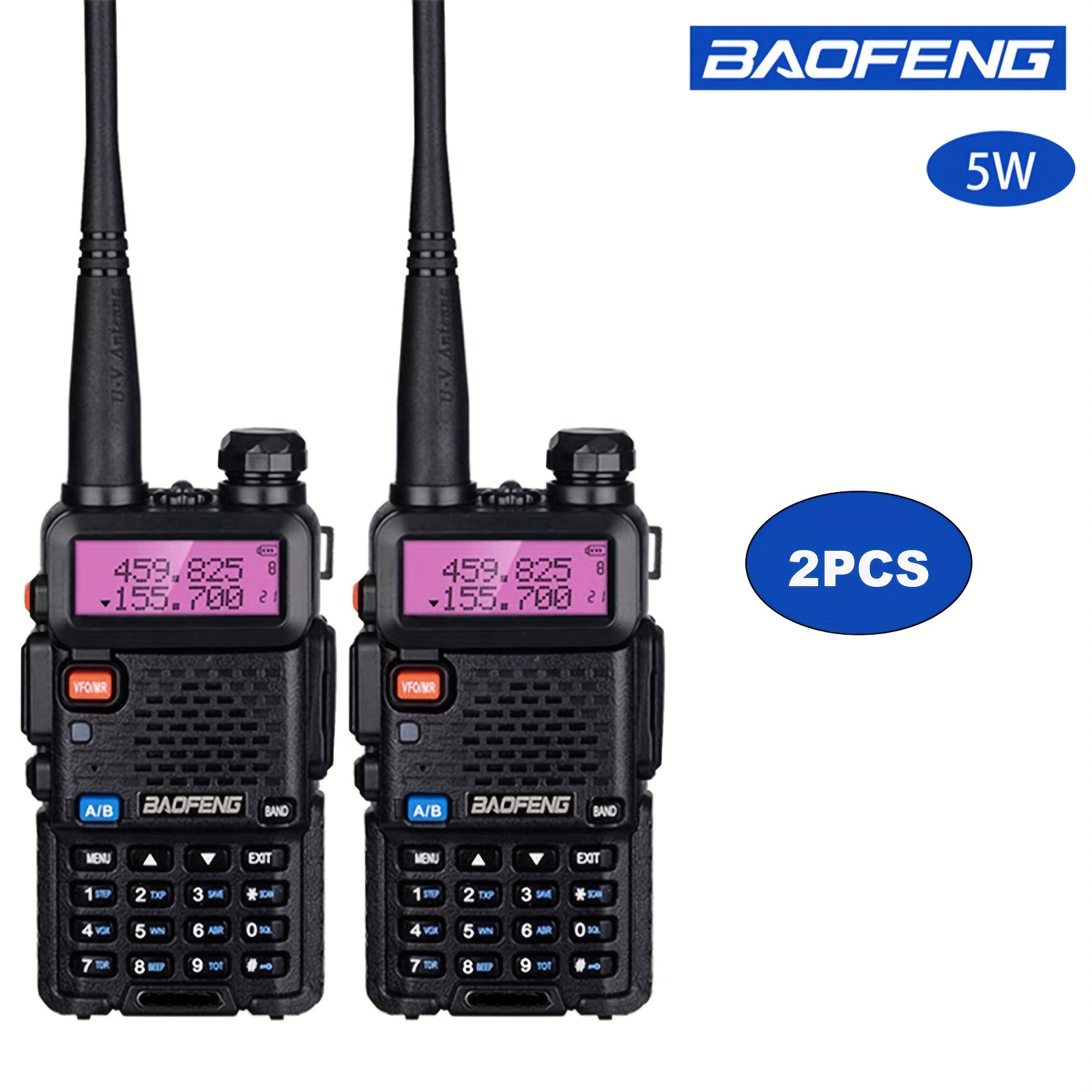 Baofeng Wireless Long-range Dual Band Handheld Rechargeable Walkie Talkie, 2 Way Radio For , Hiking, And Camping