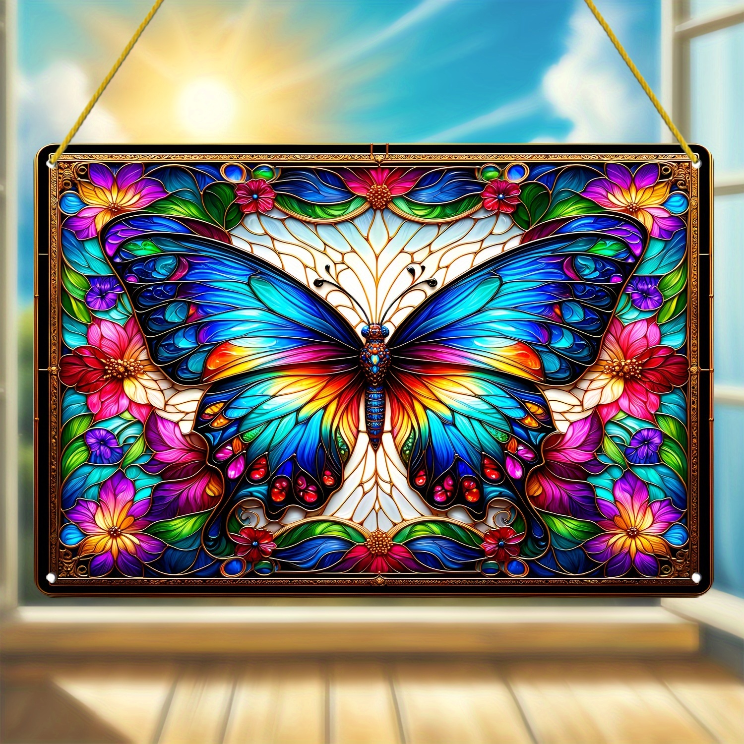 

Charming Butterfly Acrylic Sun Catcher - 12x8" Window Art For Home & Bar Decor, Perfect Summer & Holiday Gift For Friends And Family
