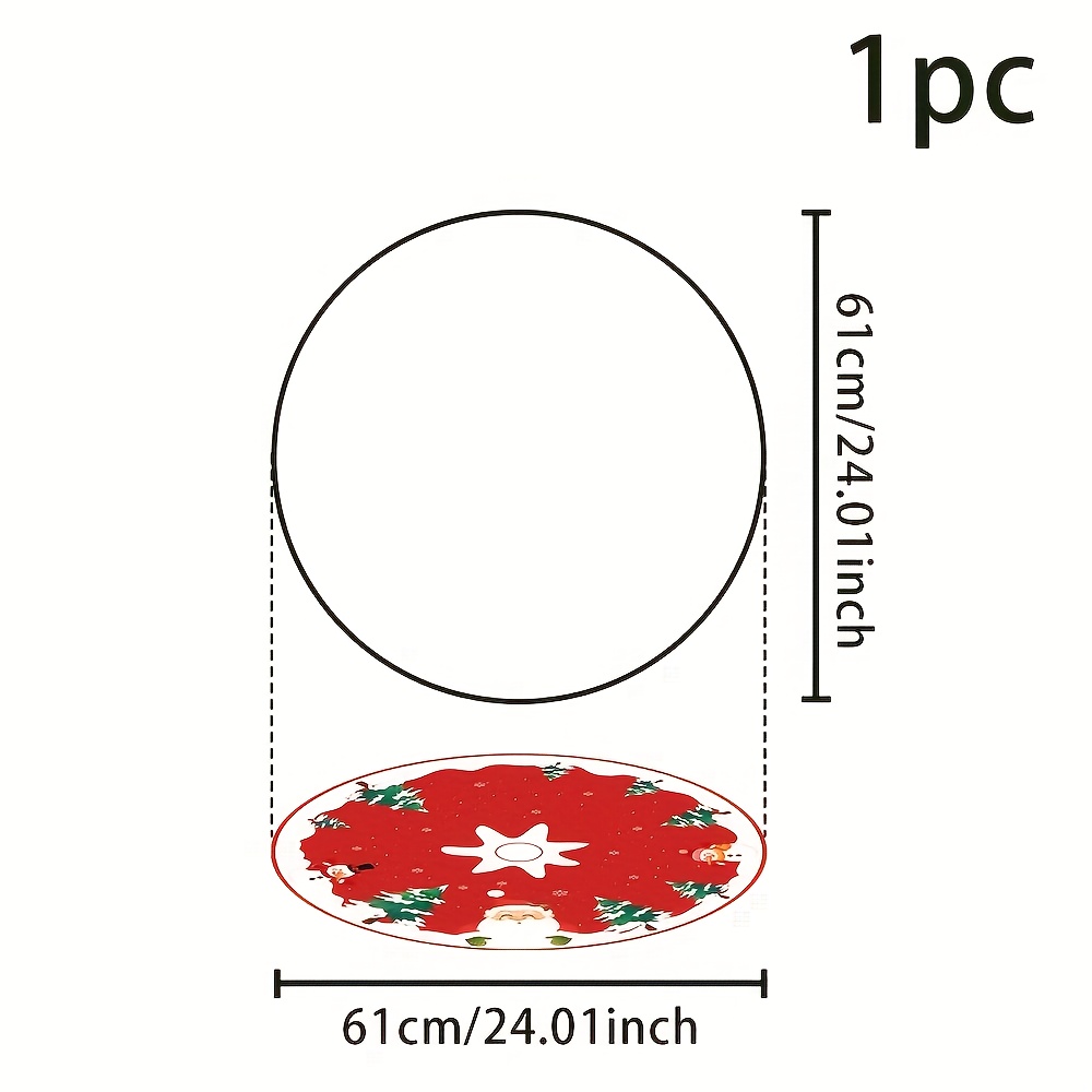 TEMU 1pc Christmas Theme Tree Skirt, Cute Santa Claus Image, Suitable For Christmas Tree Table Mat Decoration