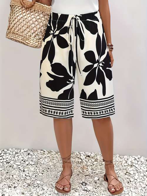 Short Femme Taille Haute Évasé – Léger, Respirant, Cordon De Serrage, Style Jupe