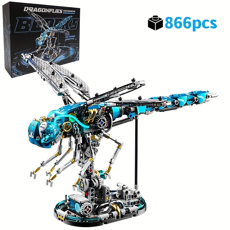 creative series mechanical dragonfly with   blocks bricks simulation   animal model kid assembly toy birthday gift for boys and girls 0