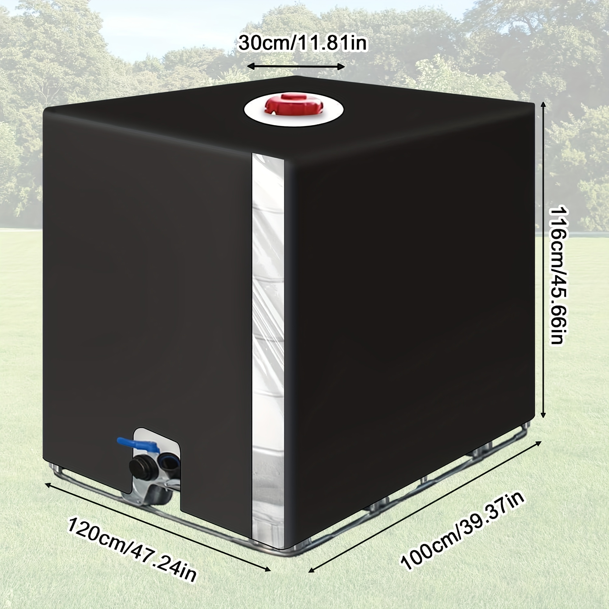 Designed For A 1000l Outdoor Water Tank, The Transparent Cover Allows You To Check The Water Level, While Cloth Provides Sun Protection