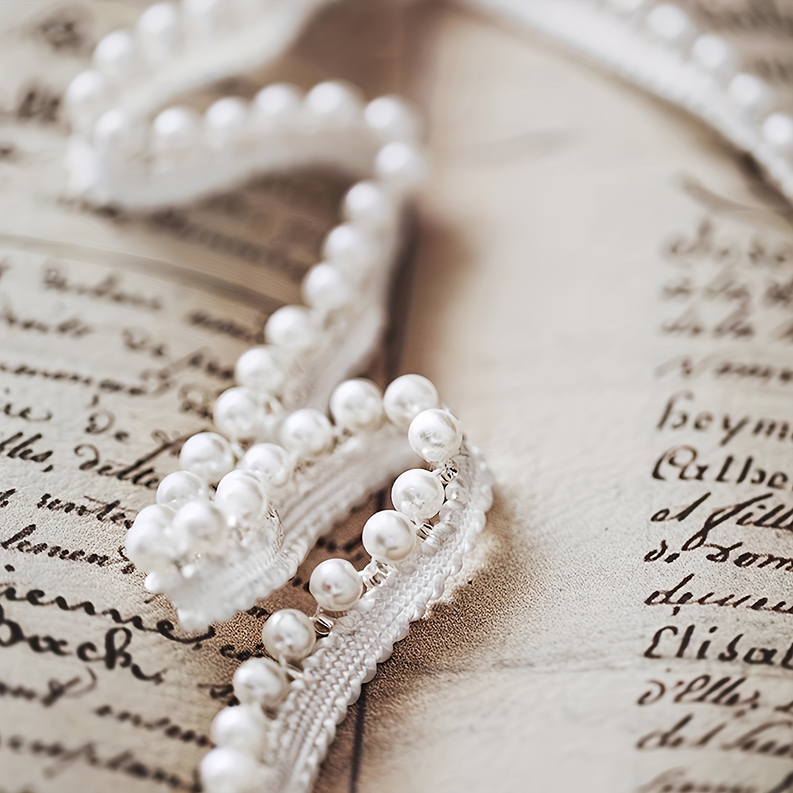 1roll/ 1cm Width Diy Garment Accessories Hand-sewn Pearl Woven Belt Garment Accessories Lace Clothes Collar Skirt Decoration Accessories Eid Mubarak