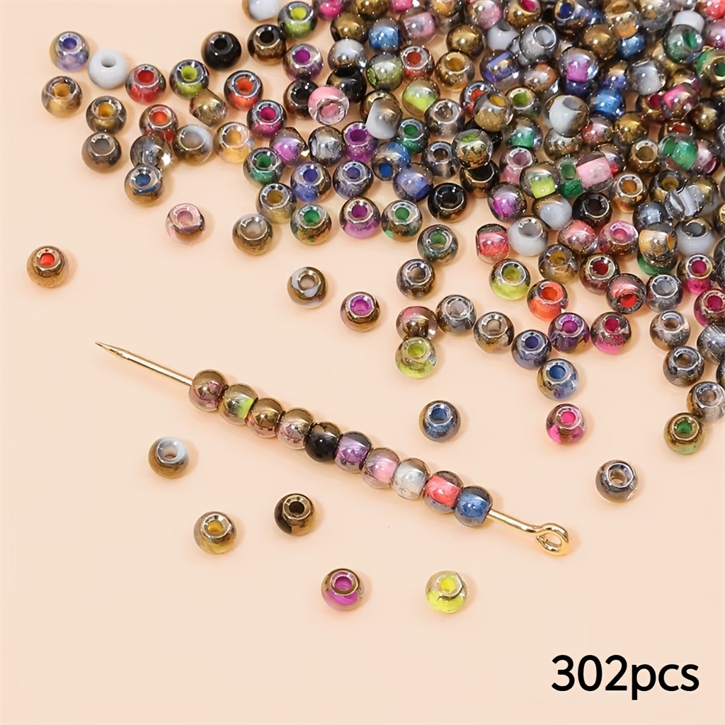 E-shop 302 Stück 4mm 6/0 Super Semi-Goldene Reisperlen Hochwertige Uniforme Reisperlen Lose Perlen Mini Perlen Geeignet für Handgemachte Exquisite
