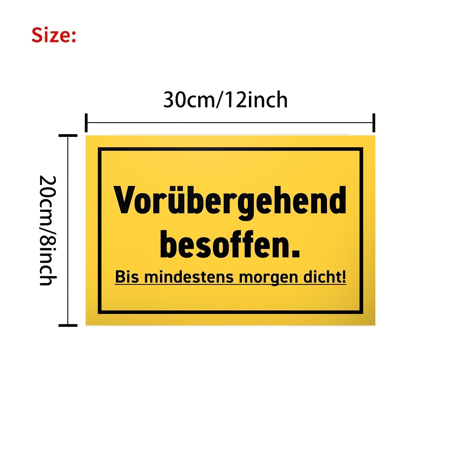 E-shop 1 Stück Vintage-Metall-Tinschild - Deutsch "Zum Teil Betrunken" Humorvolles Wandkunst, 8x12 Zoll Rahmenloses Rechteckiges Dekor für