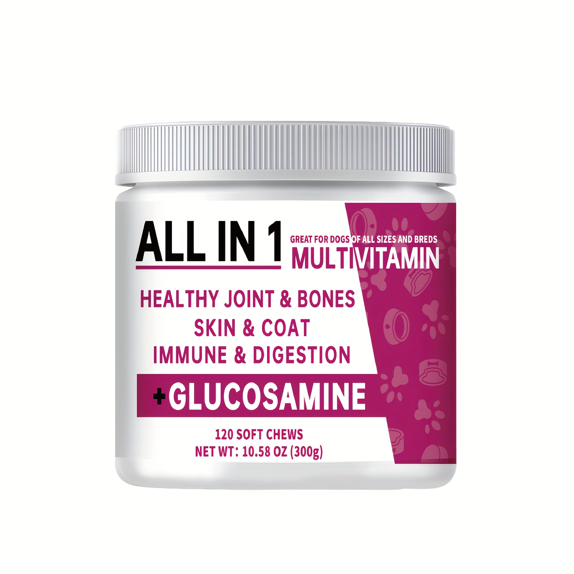 TEMU Multivitamins For Dogs, Digestive Health, Joint, Hip, Skin And With Probiotics, Enzymes, Dog Supplement Soft Chew