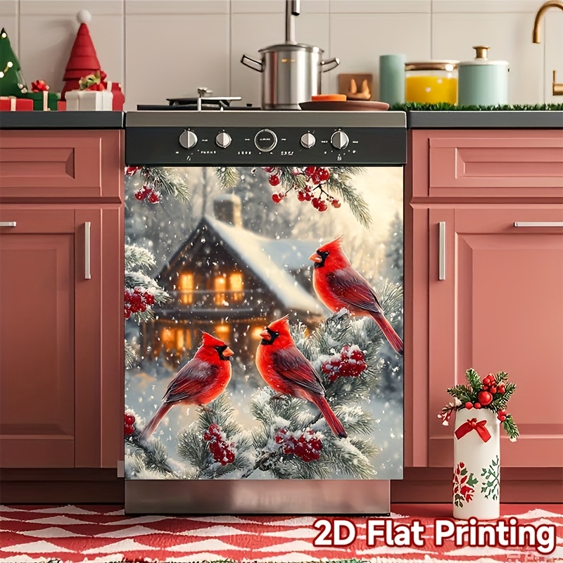 TEMU 2d Flat, Winter And In The Snow Stickers For Dishwasher Doors, Refrigerator Or Kitchen Decorations Decorations And Holiday Gifts Christmas And