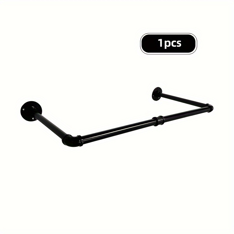 TEMU Industrial Style Retro Wrought Iron Assembly Water Pipe Pipeline Coat Rack Wall-mounted Clothing Rack, Heavy-duty Iron Coat Rod, Laundry Drying