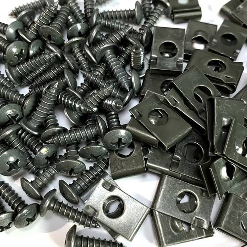 40pcs 20 set car u clip screw set with screws automotive clamping kit front bumper anti collision clips metal body panel mounting brackets suitable for bumpers dashboards and door panels motorcycle self tapping screw tool kit