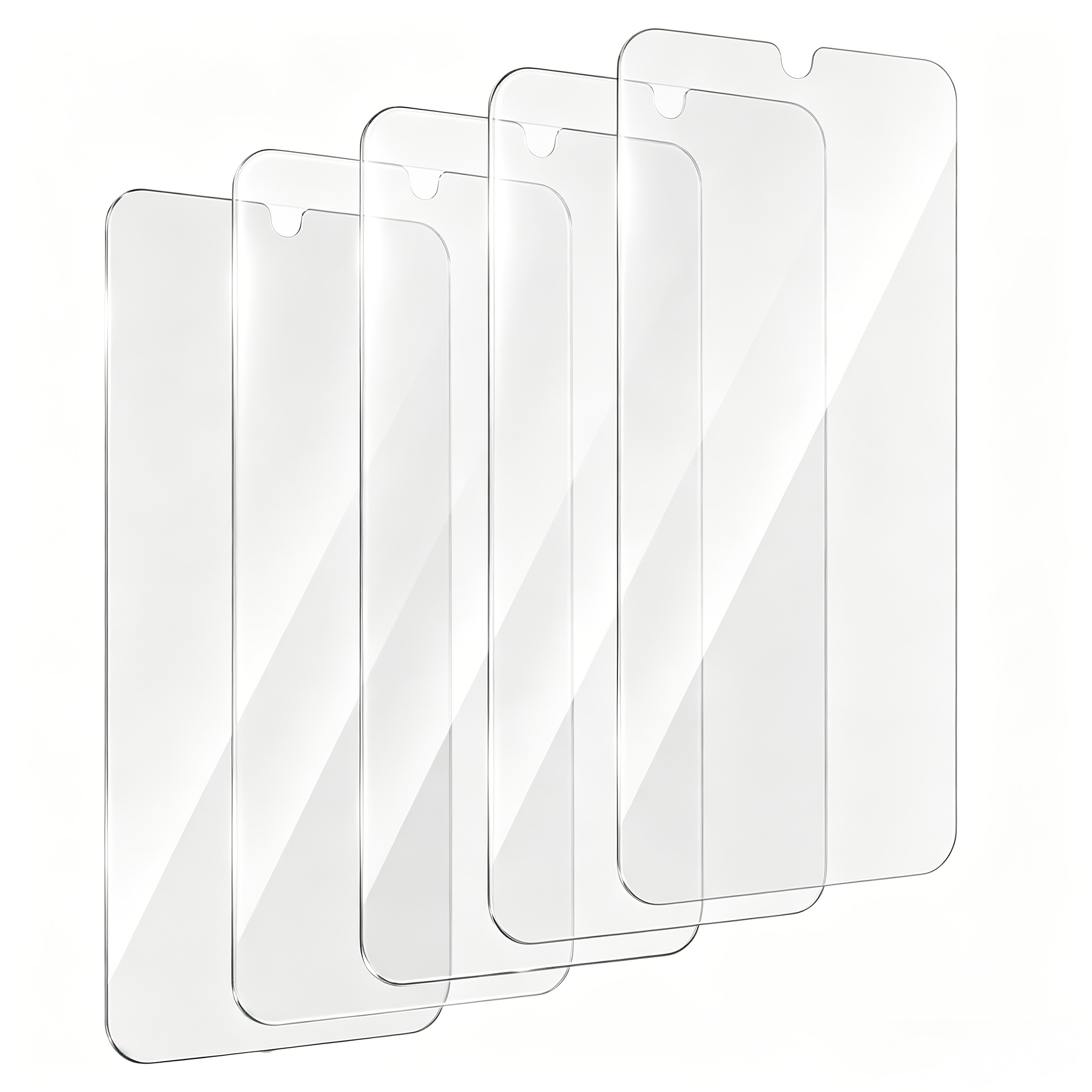 TEMU Screen Protector:5pcs Hd Tempered Glass Film Full Coverage Scratch Resistant For Galaxy A57 A56 A55 A27 A26 A25 A17 A07 No Bubble Automatic