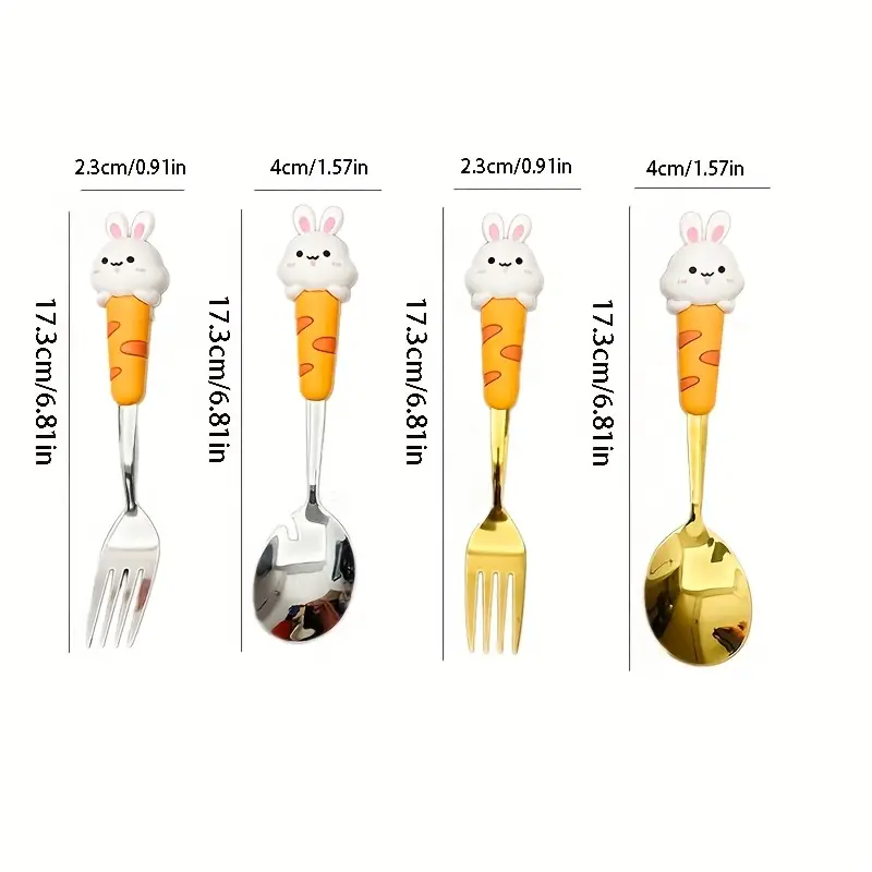 2pcs 304 stainless steel cutlery set with silicone spoons and forks suitable for parties restaurant christmas gift ramadan tableware Product details 5